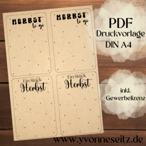 PRINT DRUCKVORLAGE PDF Verpackung Kleinigkeiten Geschenkkarte 2Designs Herbst to go Herbst in der Tüte Tüten Inlay Printable zum ausdrucken