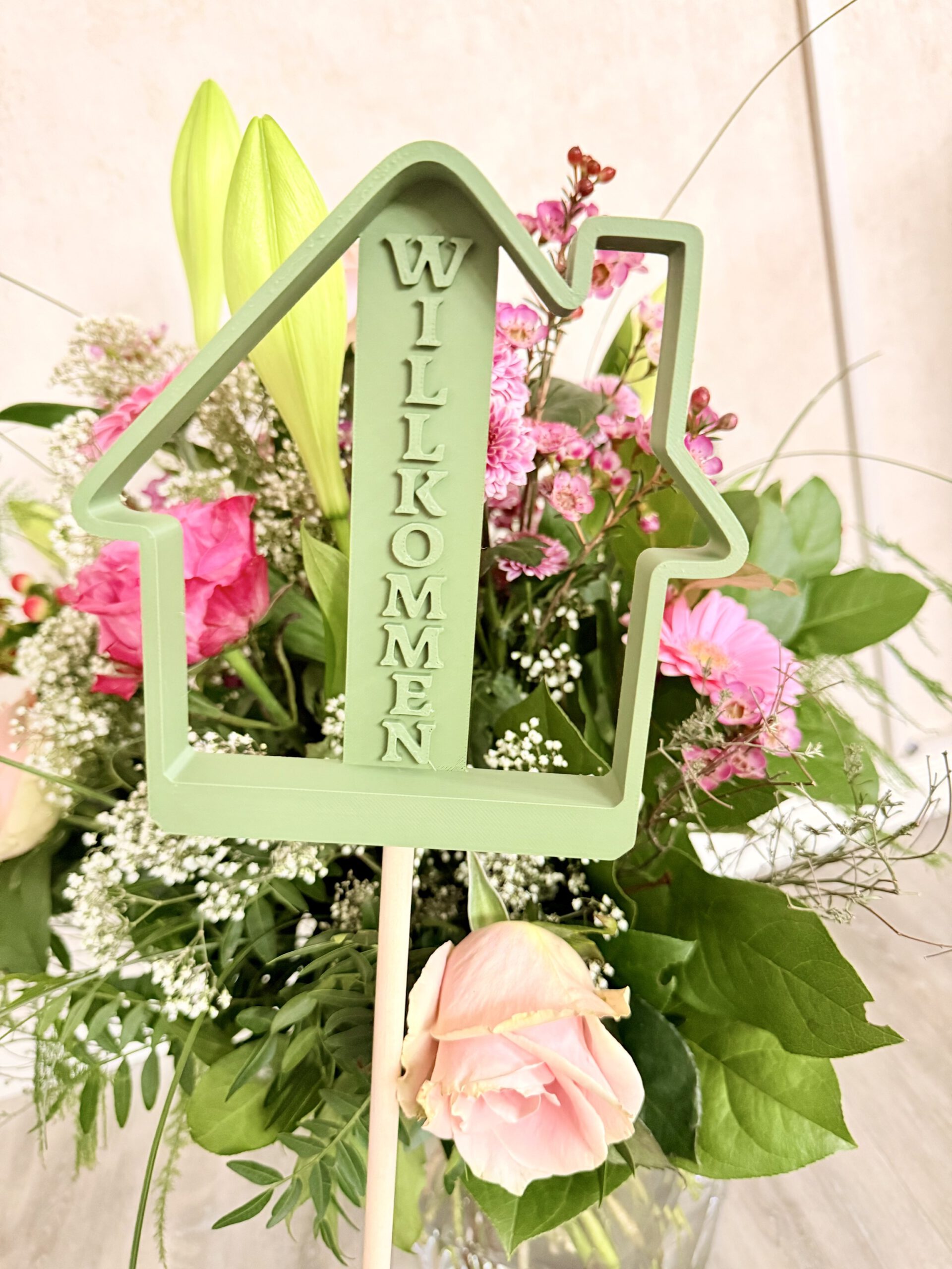 STL 3D Druck Datei Gartenstecker 4er Set Willkommen Häuser Haus Home sweet Home Statement Beetstecker Pflanzenstecker für 8mm & 10mm Stab – Bild 12