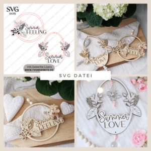 SVG Laserdatei Kranz 2er Set Kränze Summer Feeling Geschenkidee SVG Datei