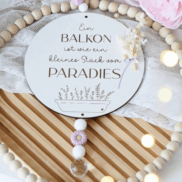 SVG Laserdatei 4er Set Holzscheiben Balkon Balkonien Lieblingsplatz Blumen Gravur SVG Datei – Bild 22