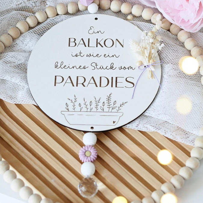 SVG Laserdatei 4er Set Holzscheiben Balkon Balkonien Lieblingsplatz Blumen Gravur SVG Datei – Bild 22