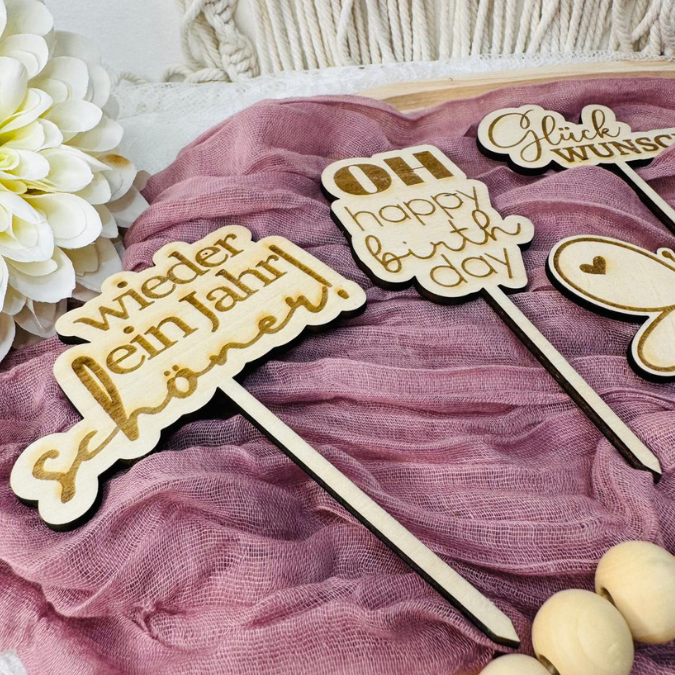 SVG Laserdatei Caketopper Geburtstag Gute Laune Mix Positive Good vibes inklusive Zahlen Kuchenstecker Pflanzenstecker SVG Datei – Bild 7