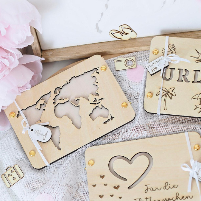 SVG Laserdatei Urlaub Reise Flitterwochen Hochzeit Geldgeschenk Verpackung für Geld 6 Designs Gutscheinkarten SVG-Datei – Bild 8