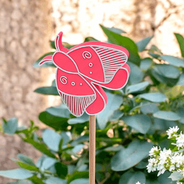 3D Druck Datei STL Gartenstecker Motte Schmetterling Pflanzen Homedecor Outdoor Deko Beetstecker Pflanzenstecker für 8mm & 10mm Stäbe Bambu – Bild 10