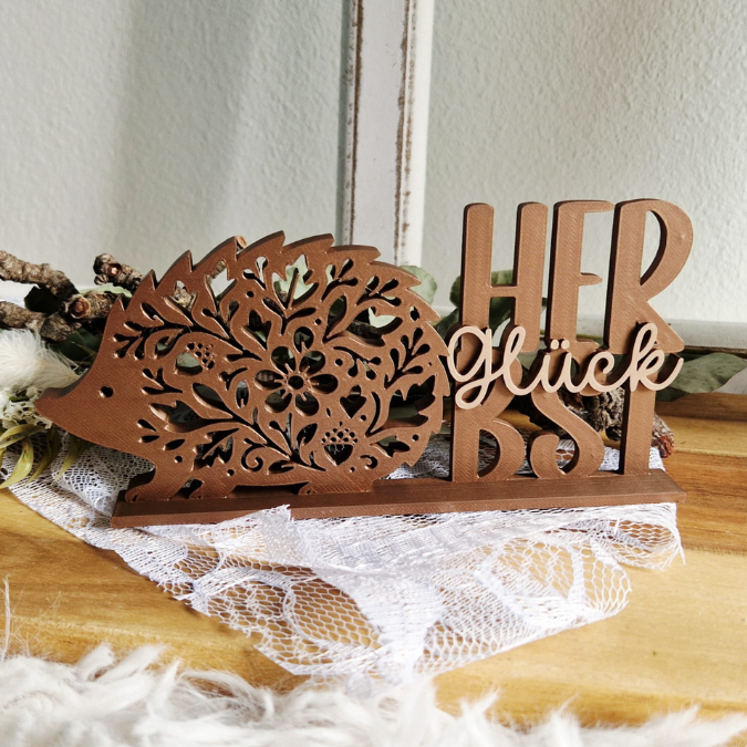 STL 3D Druck Datei Herbst Igel Herbstglück Herbstdeko Floral Herbstblumen Aufsteller Geschenkidee – Bild 4
