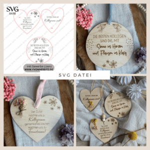 SVG Datei 3 Designs Schilder Kollegen Lieblings Kollegin Arbeitskollegen Abschied Kollege Arbeit Büro Holzscheibe