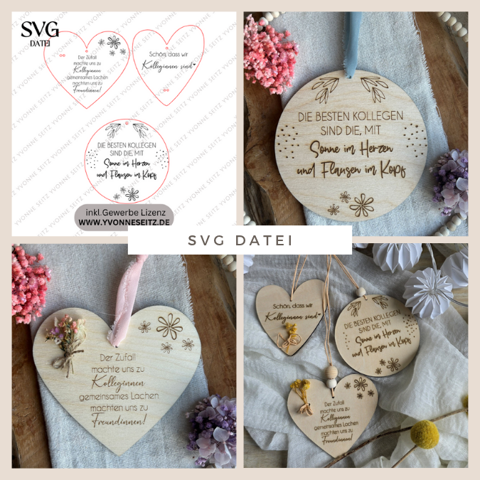 SVG Datei 3 Designs Schilder Kollegen Lieblings Kollegin Arbeitskollegen Abschied Kollege Arbeit Büro Holzscheibe