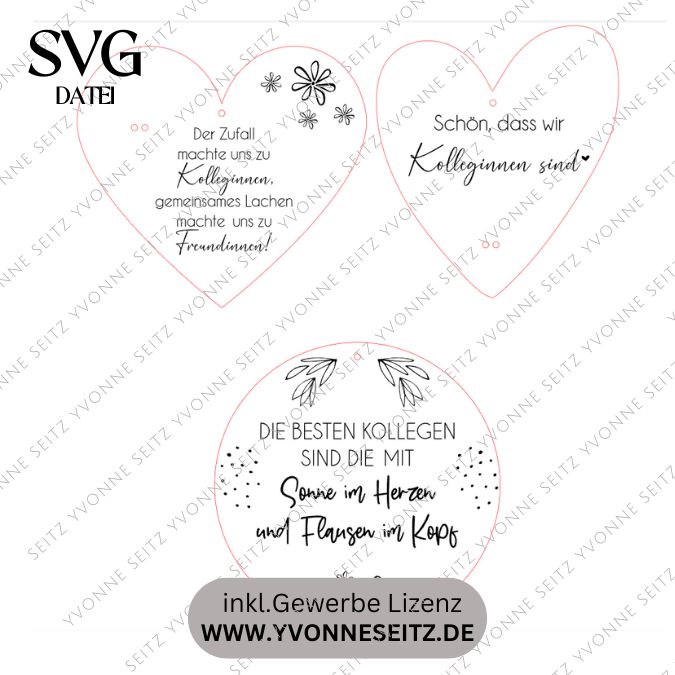 SVG Datei 3 Designs Schilder Kollegen Lieblings Kollegin Arbeitskollegen Abschied Kollege Arbeit Büro Holzscheibe – Bild 2