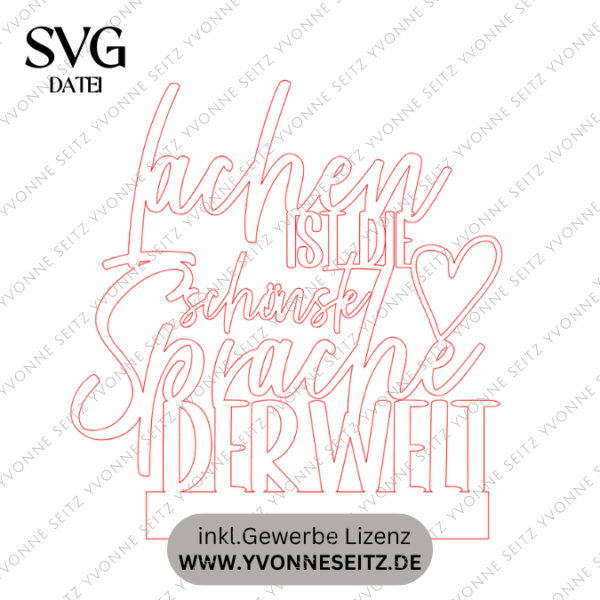 SVG Laserdatei Klötzchenschrift Klötzchen "Lachen ist die schönste Sprache der Welt" SVG Datei – Bild 2