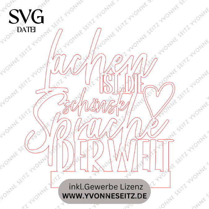 SVG Laserdatei Klötzchenschrift Klötzchen "Lachen ist die schönste Sprache der Welt" SVG Datei – Bild 2