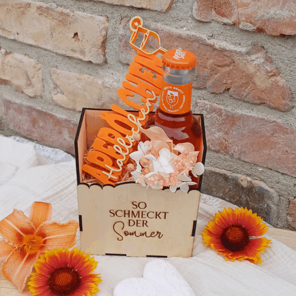 SVG Laserdatei 3 mm & 4mm Geschenkbox für 2 kleine Lillet Aperol Flaschen Flaschenbox Summermoments Little Things Spritztour SVG Datei – Bild 8