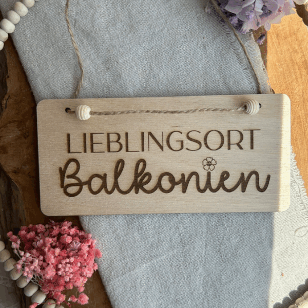 SVG Laserdatei 4er Set Holzscheiben Balkon Balkonien Lieblingsplatz Blumen Gravur SVG Datei – Bild 15