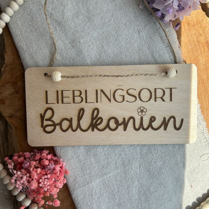 SVG Laserdatei 4er Set Holzscheiben Balkon Balkonien Lieblingsplatz Blumen Gravur SVG Datei – Bild 17