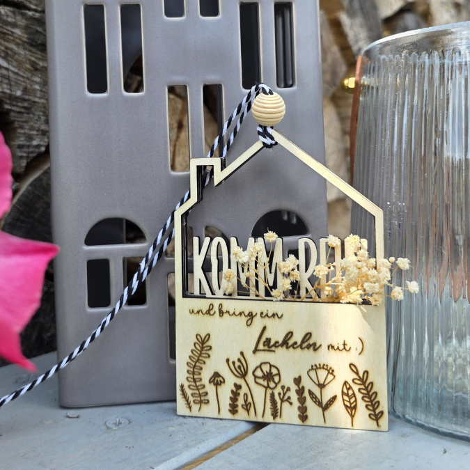 6 Designs Häuser zum füllen mit Blumen oder Geld Zuhause Heimat Home Freundschaft Deko Danke SVG Laserdatei Lasercut – Bild 16