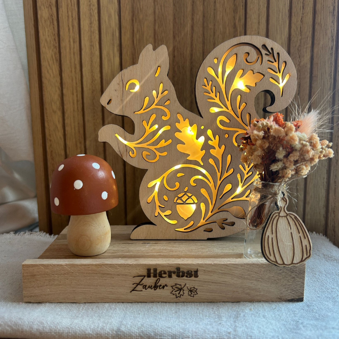 SVG Laser Herbst Datei Eichhörnchen Lichteichhörnchen für Transparentpapier Lichterkette Lichtdatei Leuchtdatei Laserdatei SVG Datei – Bild 4