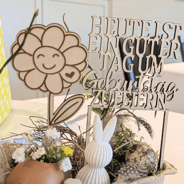 SVG Laserdatei Caketopper Geburtstag Gute Laune Mix Positive Good vibes inklusive Zahlen Kuchenstecker Pflanzenstecker SVG Datei – Bild 10
