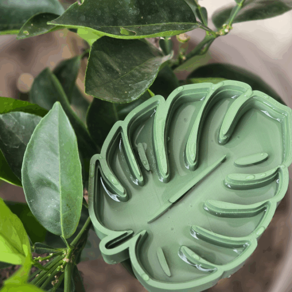 STL 3D Druck Datei Insektentränke Monstera Blatt für 8mm & 10mm Stäbe Bienentränke Schmetterlingtränke Garten Blumentopf Bambu Sommer – Bild 5