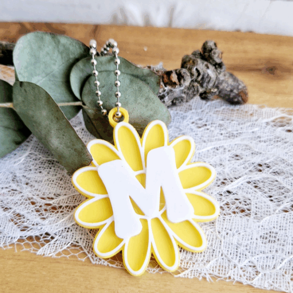 3D Druck Datei STL Freundin Schlüsselanhänger inkl Blanko Blumen Blume A-Z Alphabet Namen Freundschaft 3D-Druck Datei Blümchen für Bambu Studio – Bild 12