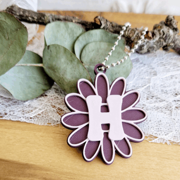 3D Druck Datei STL Freundin Schlüsselanhänger inkl Blanko Blumen Blume A-Z Alphabet Namen Freundschaft 3D-Druck Datei Blümchen für Bambu Studio – Bild 6