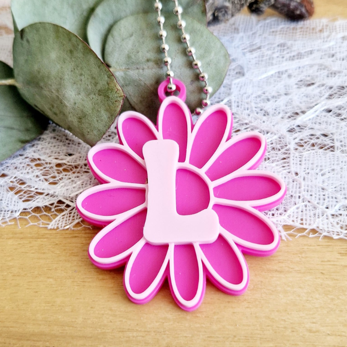 3D Druck Datei STL Freundin Schlüsselanhänger inkl Blanko Blumen Blume A-Z Alphabet Namen Freundschaft 3D-Druck Datei Blümchen für Bambu Studio – Bild 8
