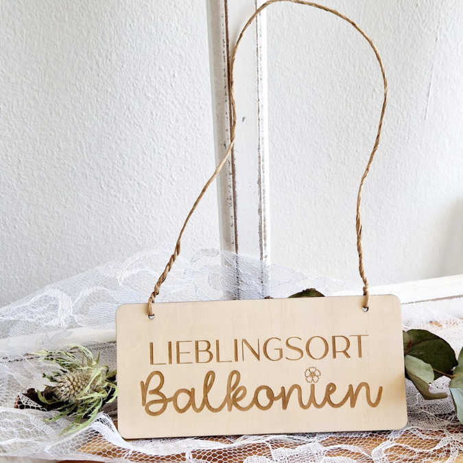 SVG Laserdatei 4er Set Holzscheiben Balkon Balkonien Lieblingsplatz Blumen Gravur SVG Datei – Bild 18