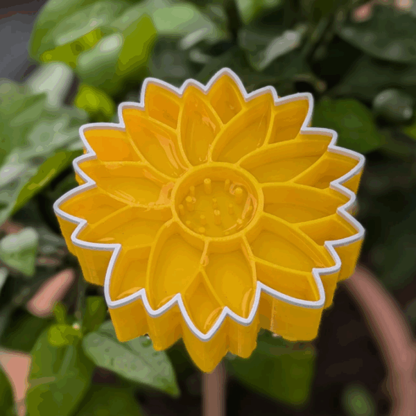 STL 3D Druck Datei Insektentränke Blume in 2 Größen jeweils für 8mm und 10mm Stäbe Bienentränke Schmetterlingtränke Garten Beet Blumentopf 3D-Druck Datei – Bild 12