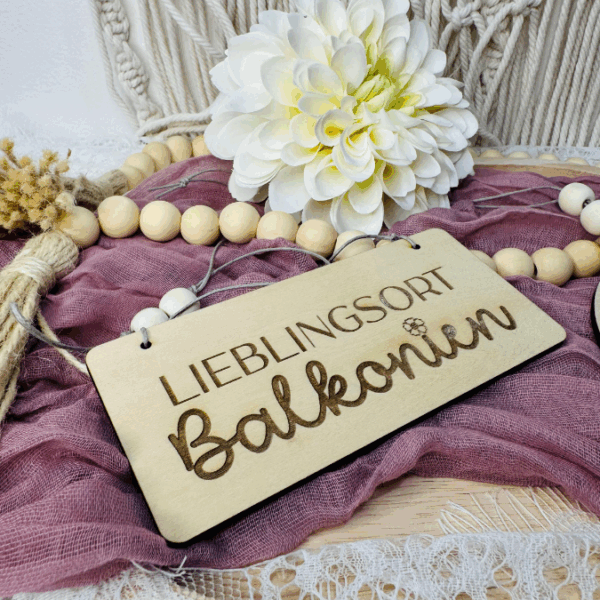 SVG Laserdatei 4er Set Holzscheiben Balkon Balkonien Lieblingsplatz Blumen Gravur SVG Datei – Bild 19