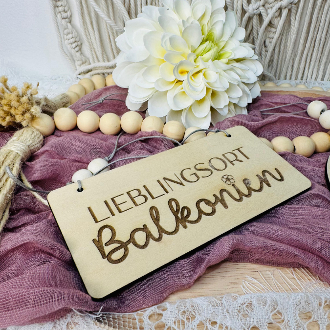 SVG Laserdatei 4er Set Holzscheiben Balkon Balkonien Lieblingsplatz Blumen Gravur SVG Datei – Bild 21