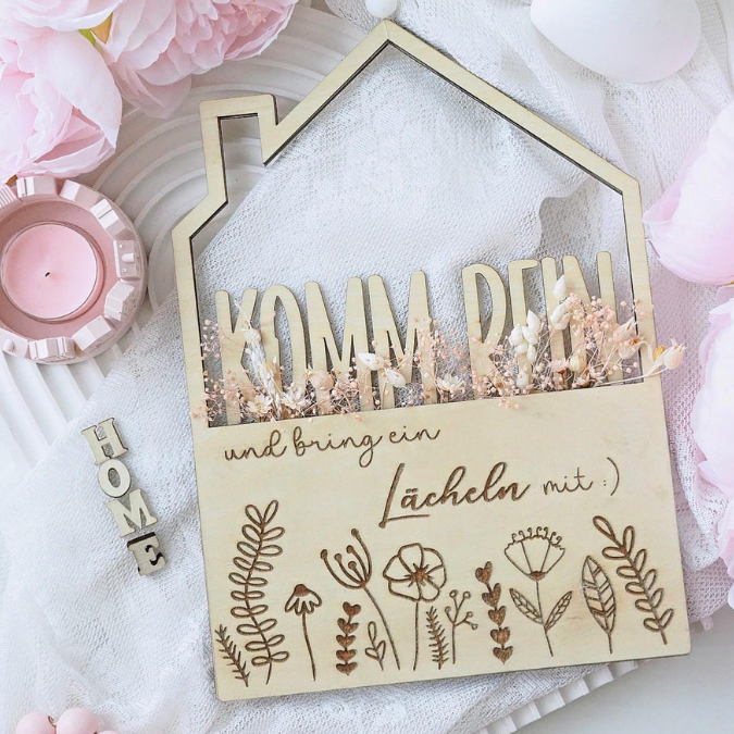 6 Designs Häuser zum füllen mit Blumen oder Geld Zuhause Heimat Home Freundschaft Deko Danke SVG Laserdatei Lasercut – Bild 20