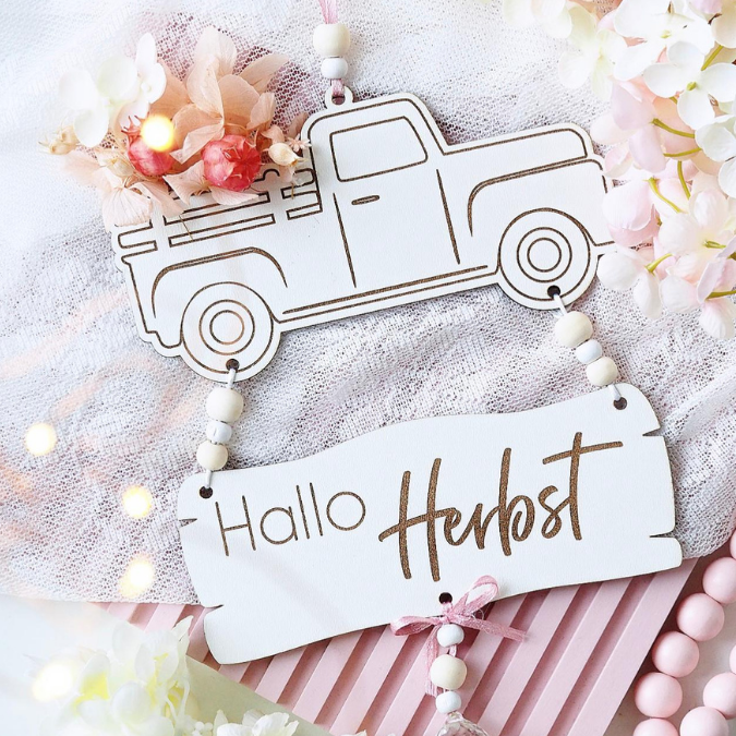 SVG Datei Herbst Truck Herbstdeko Türdeko Wanddeko Kürbisse Laserdatei Herbstzauber Herbstliebe Herbstvibes – Bild 5