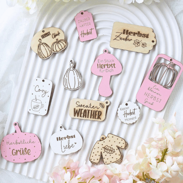 SVG Laserdatei Geschenkanhänger Herbst Kürbis Pilz Sweater weather Etiketten Tags SVG-Datei – Bild 5