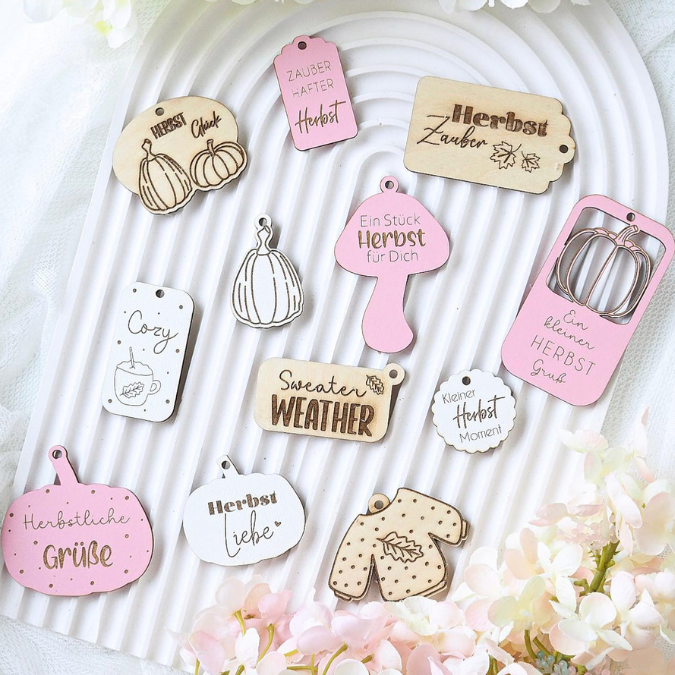 SVG Laserdatei Geschenkanhänger Herbst Kürbis Pilz Sweater weather Etiketten Tags SVG-Datei – Bild 7