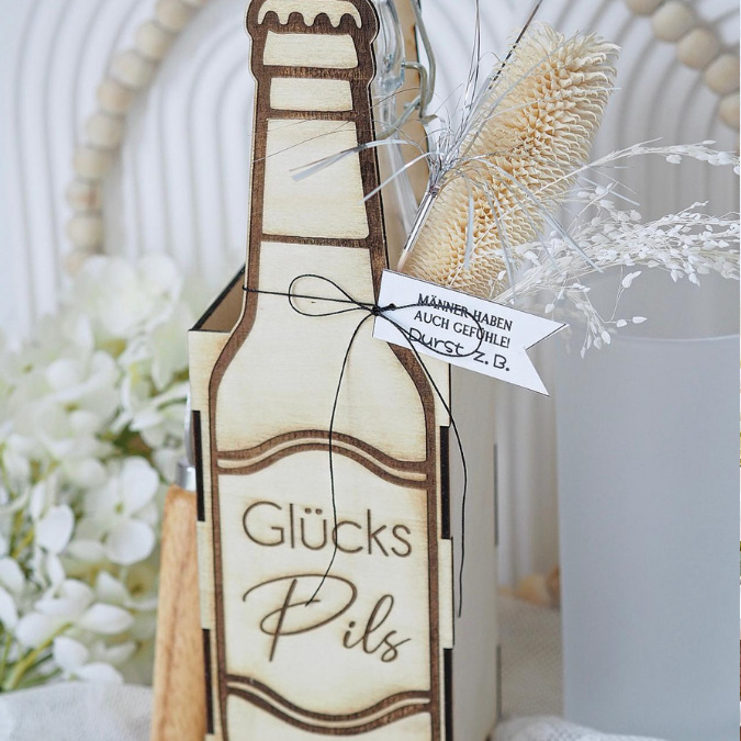 SVG Laserdatei 3 mm & 4mm Geschenkbox für Bier Bierflasche Flaschenbox Geschenkidee Männer Bier SVG Datei – Bild 8