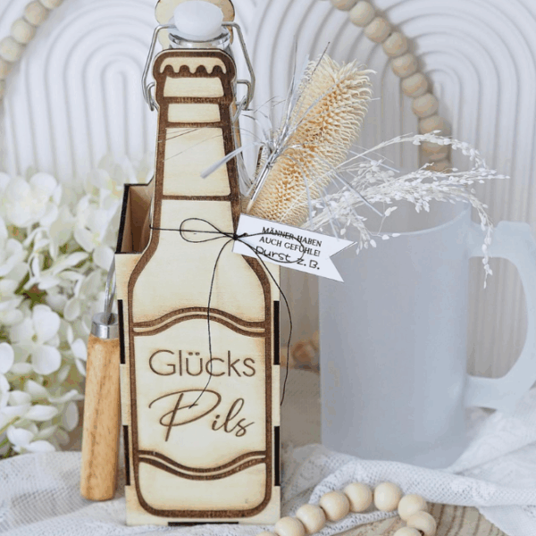 SVG Laserdatei 3 mm & 4mm Geschenkbox für Bier Bierflasche Flaschenbox Geschenkidee Männer Bier SVG Datei – Bild 9