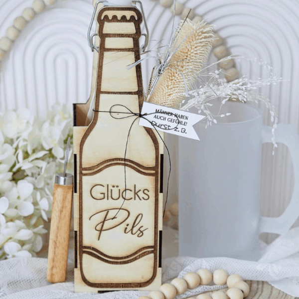 SVG Laserdatei 3 mm & 4mm Geschenkbox für Bier Bierflasche Flaschenbox Geschenkidee Männer Bier SVG Datei – Bild 7