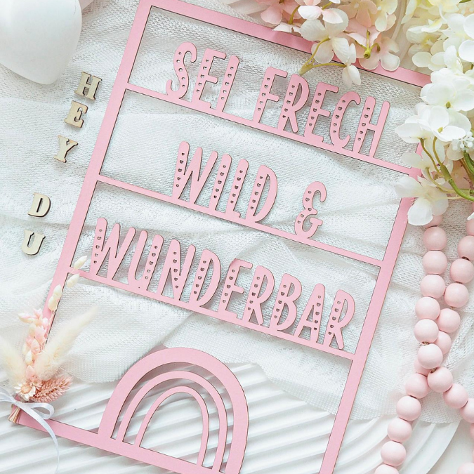SVG Laserdatei Wanddeko Wandbilder Wandbild Rahmen Sei frech wild und wunderbar Kinderzimmerdeko SVG Datei – Bild 7