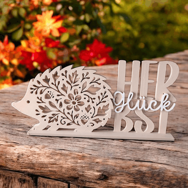 STL 3D Druck Datei Herbst Igel Herbstglück Herbstdeko Floral Herbstblumen Aufsteller Geschenkidee – Bild 5