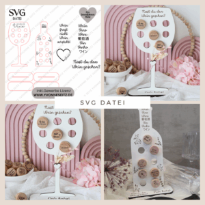 SVG Laserdatei Weinkorkenständer 3mm und 4mm Halter für Korken Wein SB Lädchen Schrankladen Präsenter SVG Datei