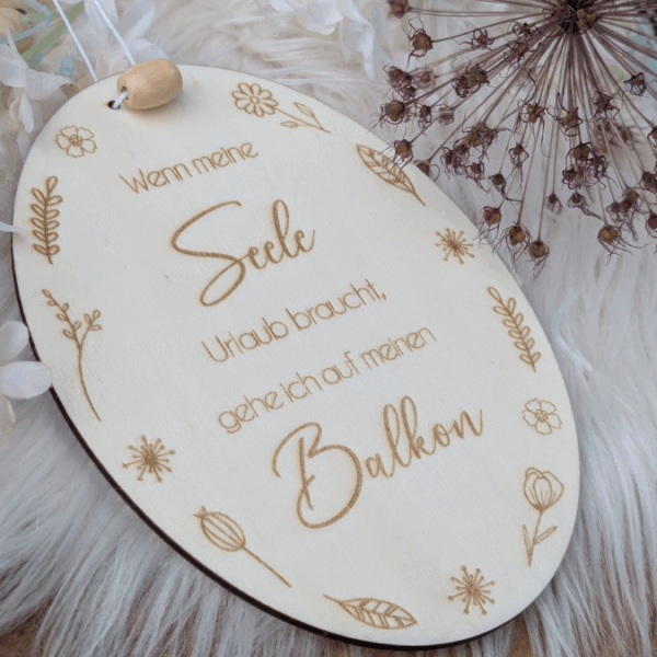 SVG Laserdatei 4er Set Holzscheiben Balkon Balkonien Lieblingsplatz Blumen Gravur SVG Datei – Bild 27