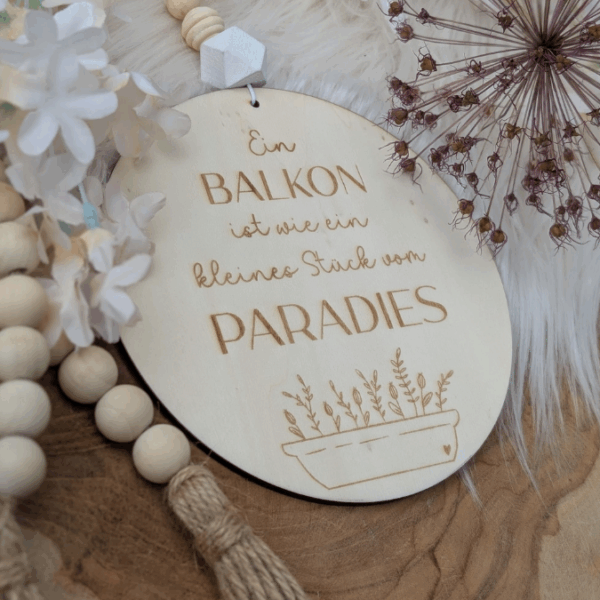 SVG Laserdatei 4er Set Holzscheiben Balkon Balkonien Lieblingsplatz Blumen Gravur SVG Datei – Bild 28