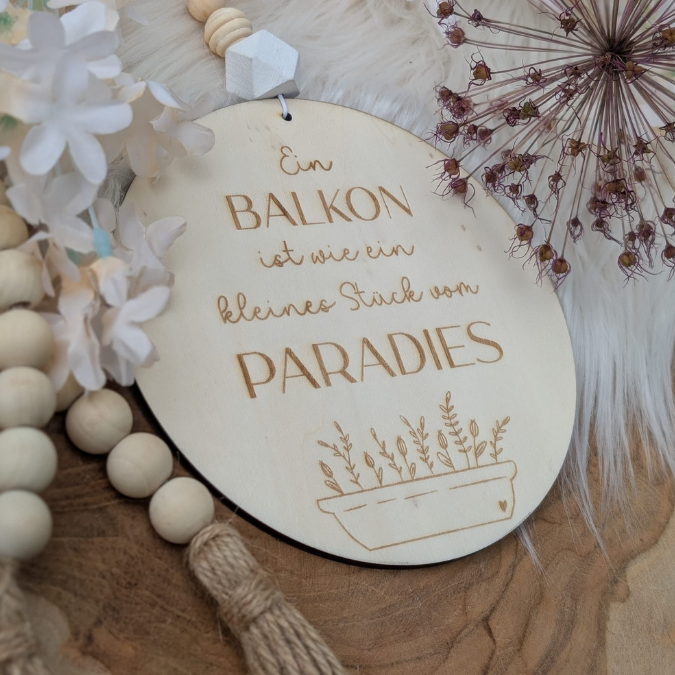 SVG Laserdatei 4er Set Holzscheiben Balkon Balkonien Lieblingsplatz Blumen Gravur SVG Datei – Bild 28