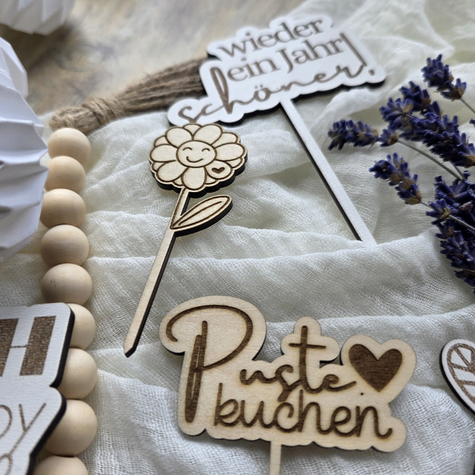 SVG Laserdatei Caketopper Geburtstag Gute Laune Mix Positive Good vibes inklusive Zahlen Kuchenstecker Pflanzenstecker SVG Datei – Bild 5