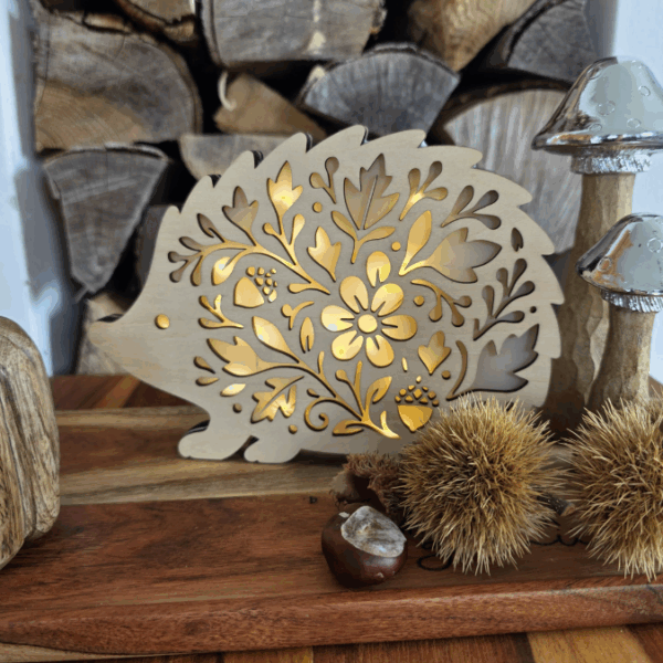SVG Laser Herbst Datei Lichtigel Igel für Transparentpapier Leuchtigel Lichterkette Lichtdatei Leuchtdatei Laserdatei SVG Datei – Bild 4