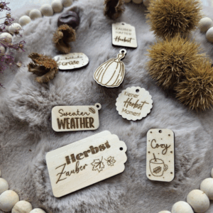SVG Laserdatei Geschenkanhänger Herbst Kürbis Pilz Sweater weather Etiketten Tags SVG-Datei