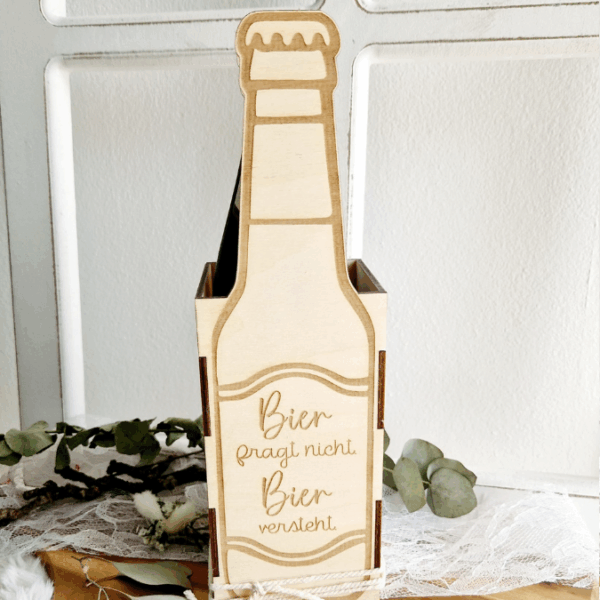 SVG Laserdatei 3 mm & 4mm Geschenkbox für Bier Bierflasche Flaschenbox Geschenkidee Männer Bier SVG Datei – Bild 4