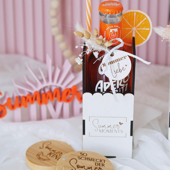 SVG Laserdatei 3 mm & 4mm Geschenkbox für kleine Lillet Aperol Flaschen Flaschenbox Summermoments Little Things Spritztour SVG Datei – Bild 19