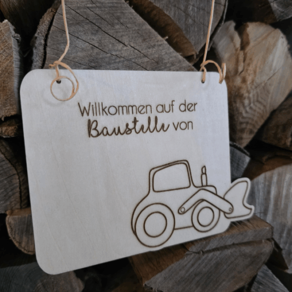 SVG Laserdatei 4er Set personalisierbare Schilder Baustelle Baustellenfahrzeuge Kinderzimmerdeko Türschild SVG-Datei – Bild 4