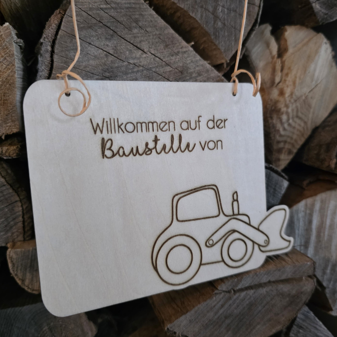 SVG Laserdatei 4er Set personalisierbare Schilder Baustelle Baustellenfahrzeuge Kinderzimmerdeko Türschild SVG-Datei – Bild 4