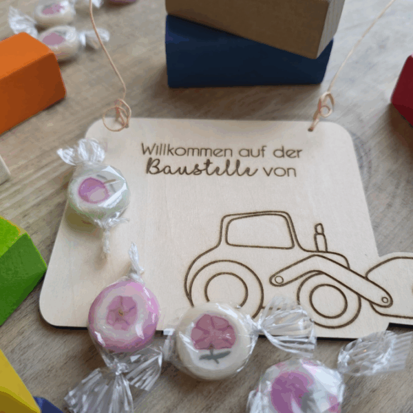 SVG Laserdatei 4er Set personalisierbare Schilder Baustelle Baustellenfahrzeuge Kinderzimmerdeko Türschild SVG-Datei – Bild 5