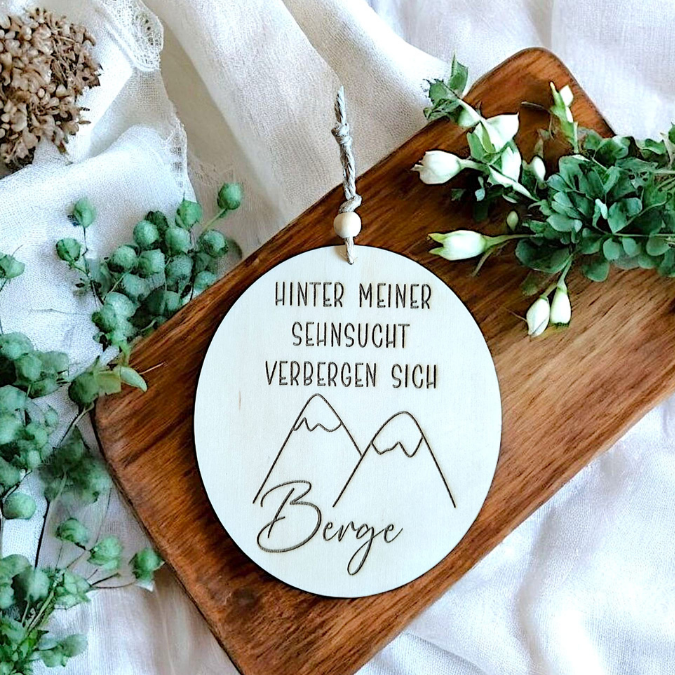SVG Datei 4 Designs Schilder Berge Wanderlust Holzscheiben Bergverliebt Bergliebe Laserdatei – Bild 3